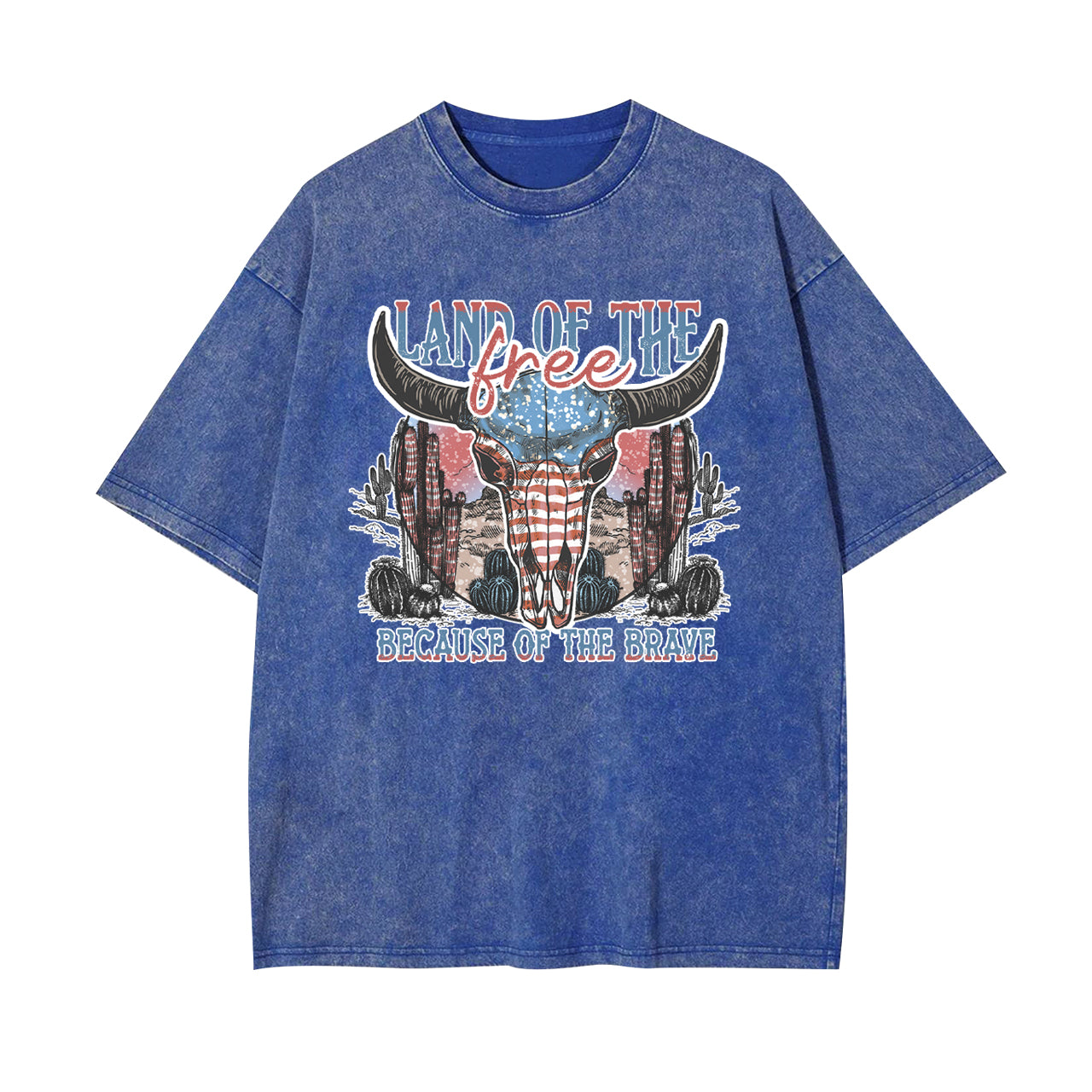 4th Of July And Cow Skull Garment-dye Tees