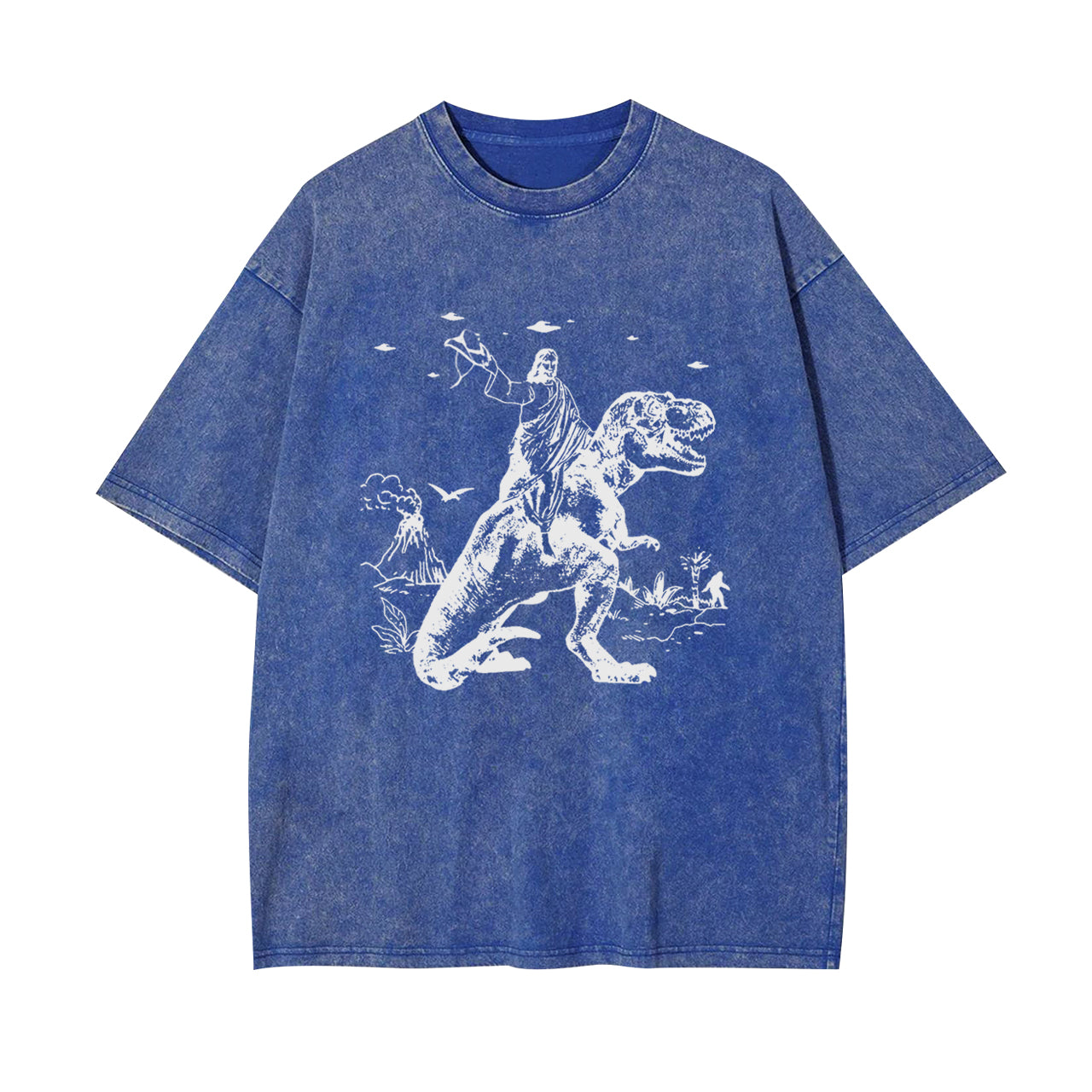 Jesus Riding Dinosaur Garment-dye Tees