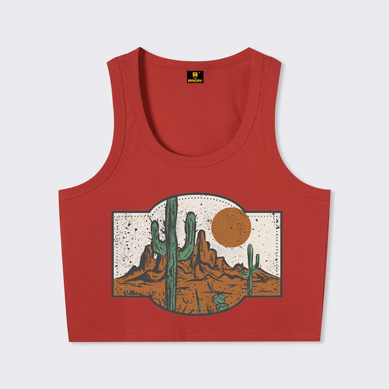 Western Desert Sunset Cactus Tank Top