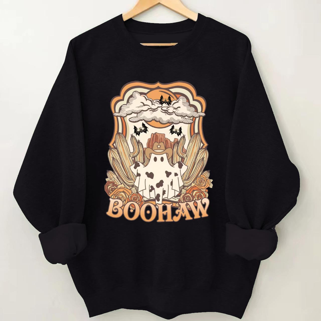 Halloween BooHaw Spooky Season Cowboy Sweatshirt