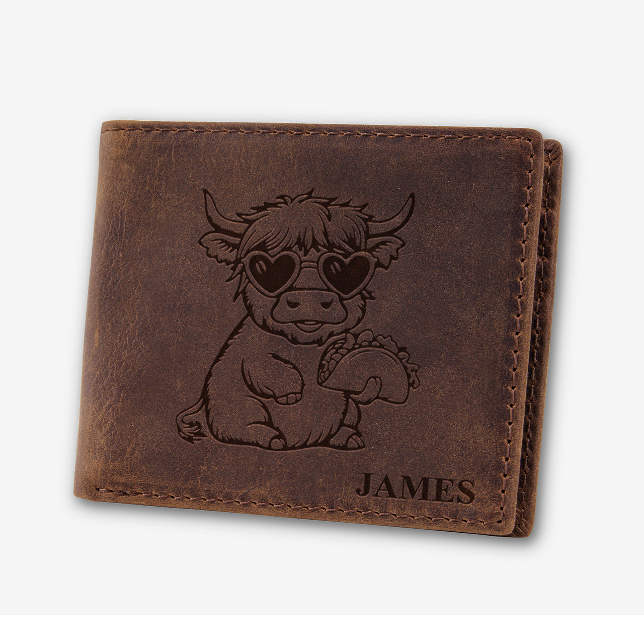 Personalized Vintage Leather Wallet_Cow