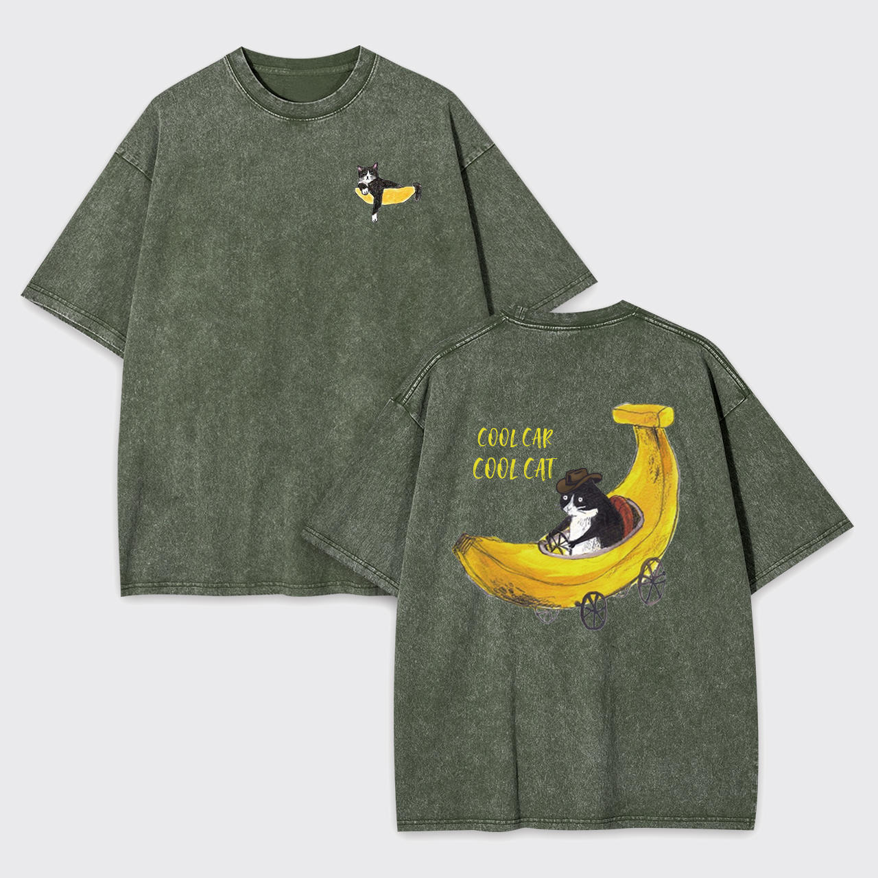 Cool Car Cool Cat Garment-dye Tees