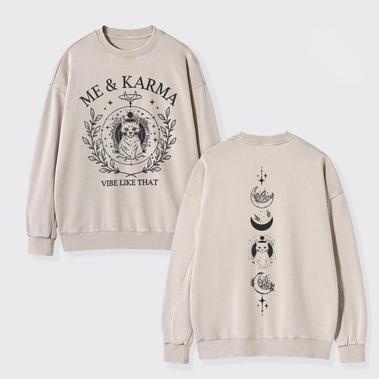 Music Black Cat Washed Sweatshirts
