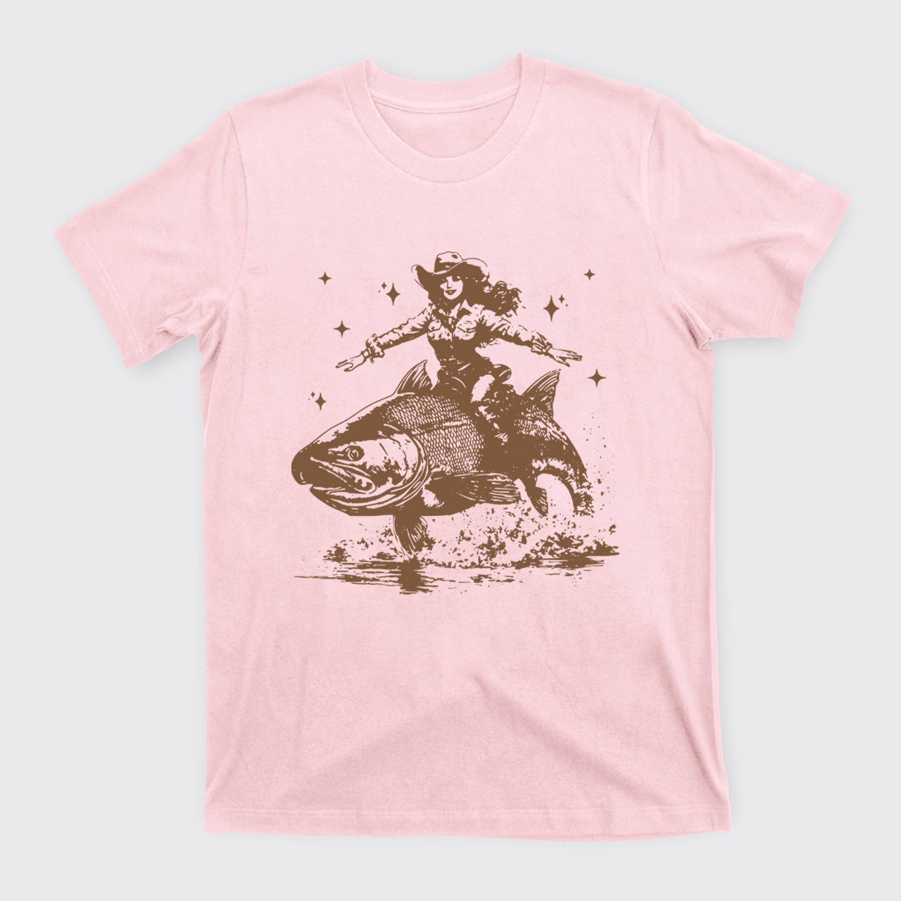 Cowgirl Riding A Fish T-Shirts