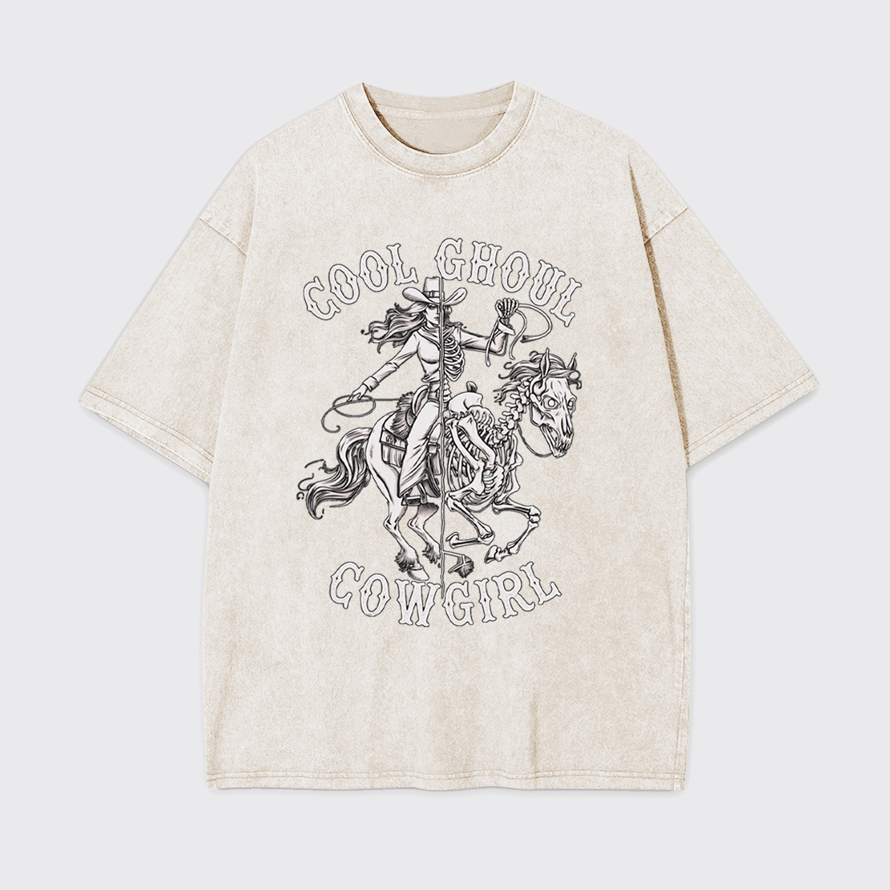 Halloween Cool Ghoul Cowgirl Garment-dye Tees