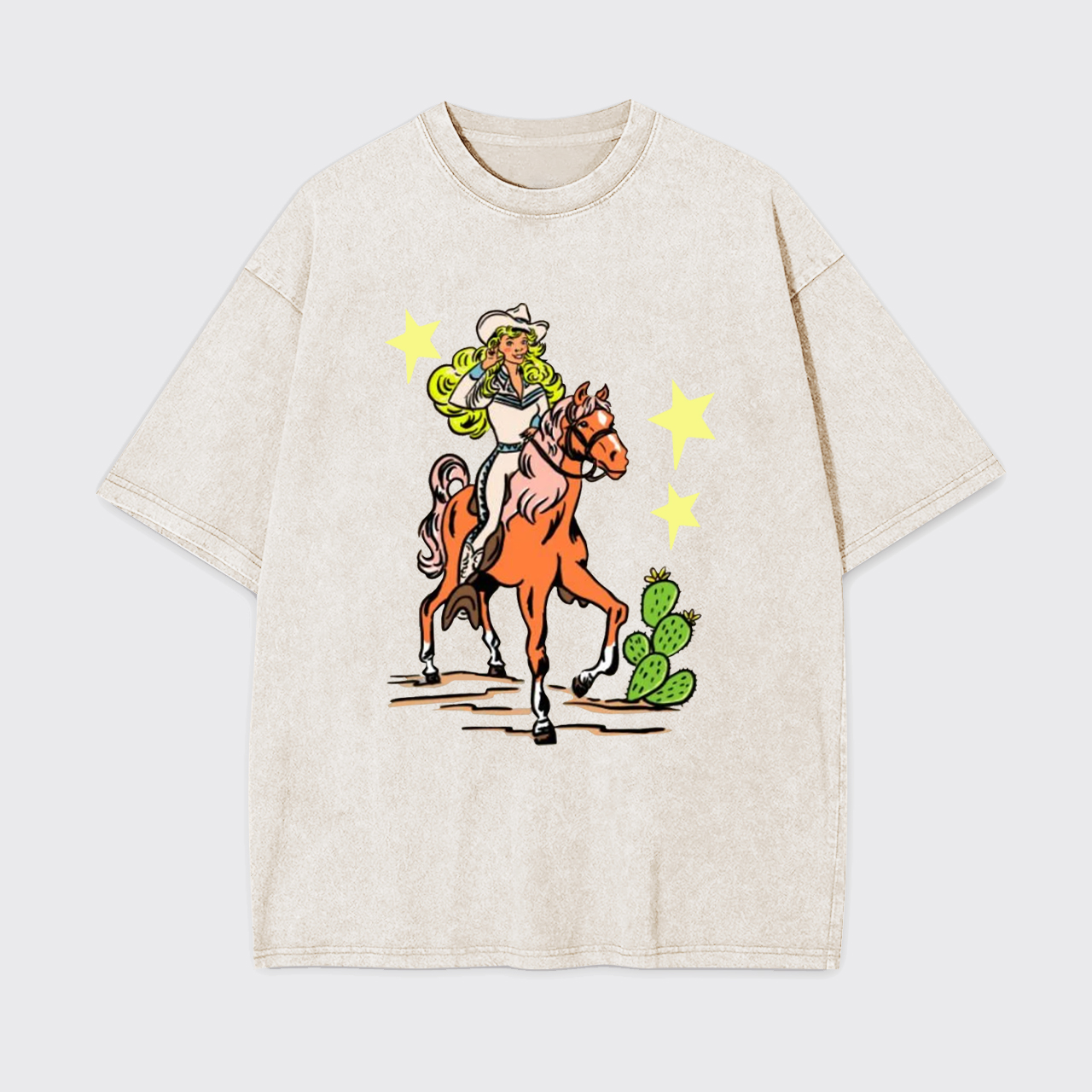 Retro Rodeo Cowgirl Garment-dye Tees