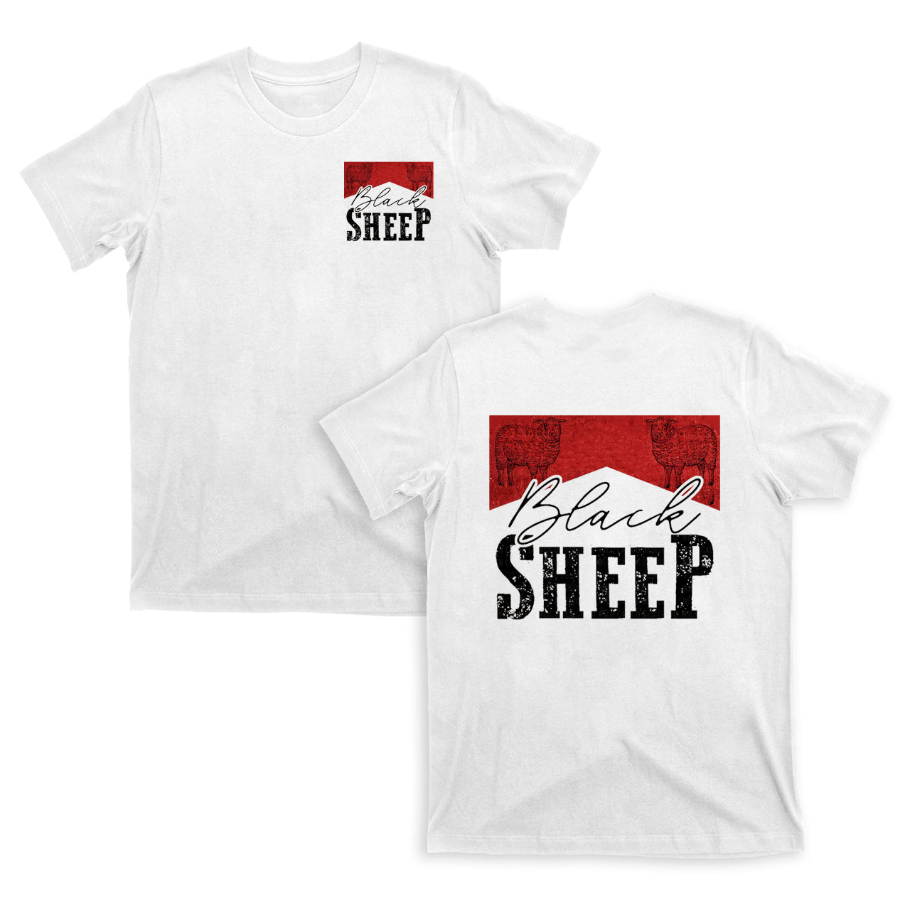 Black Sheep Double Sided Printing T-Shirts