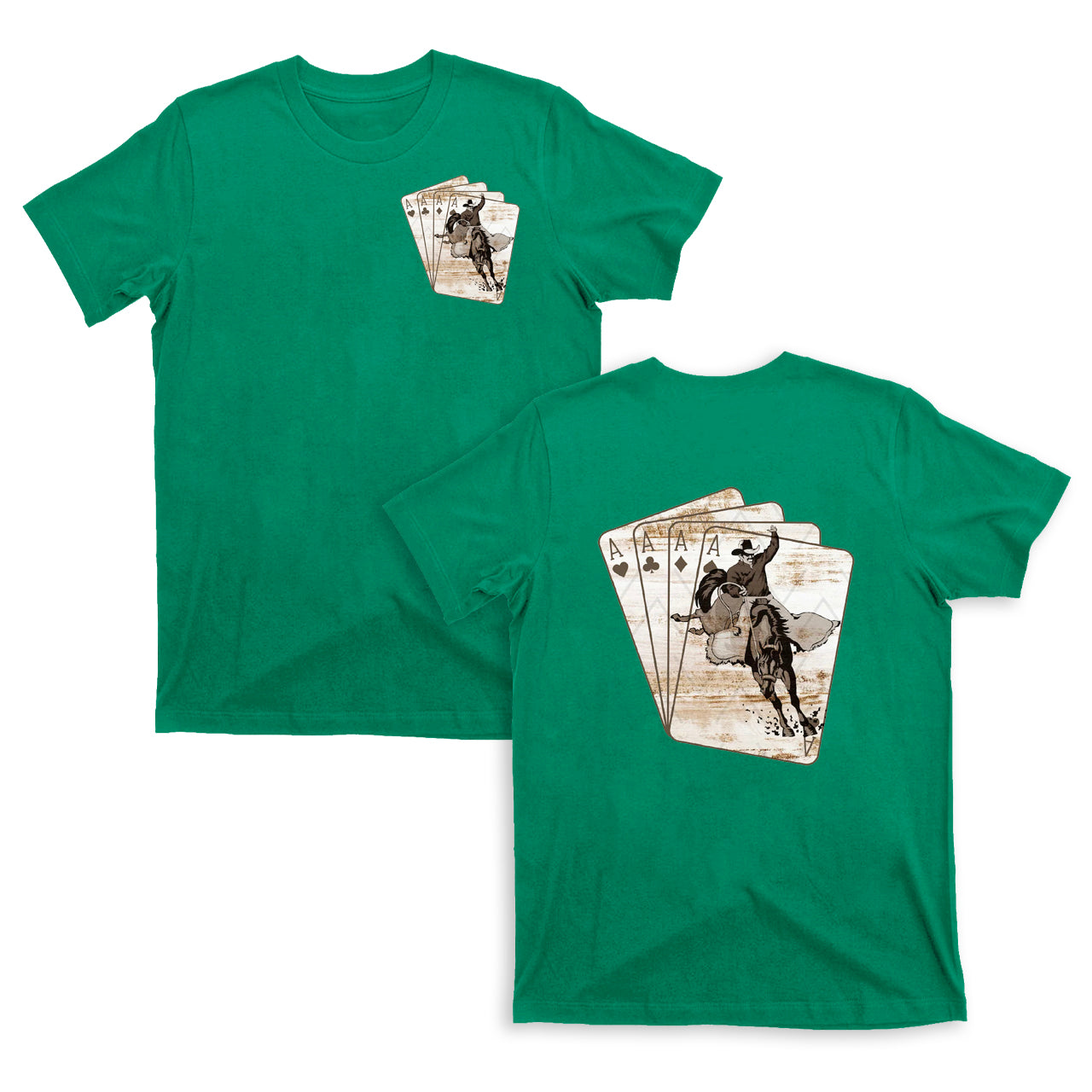Cowboy Playing Card Double sided printing T-shirts