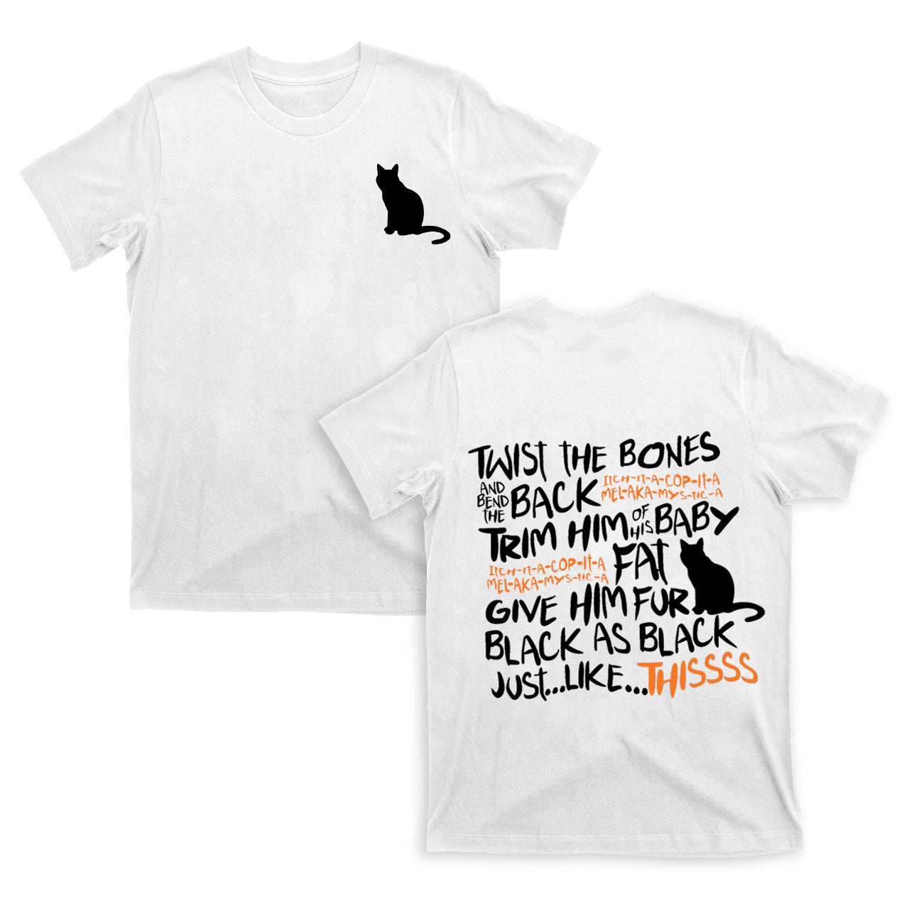 Halloween Daydreaming Cat double sided printing T-Shirts