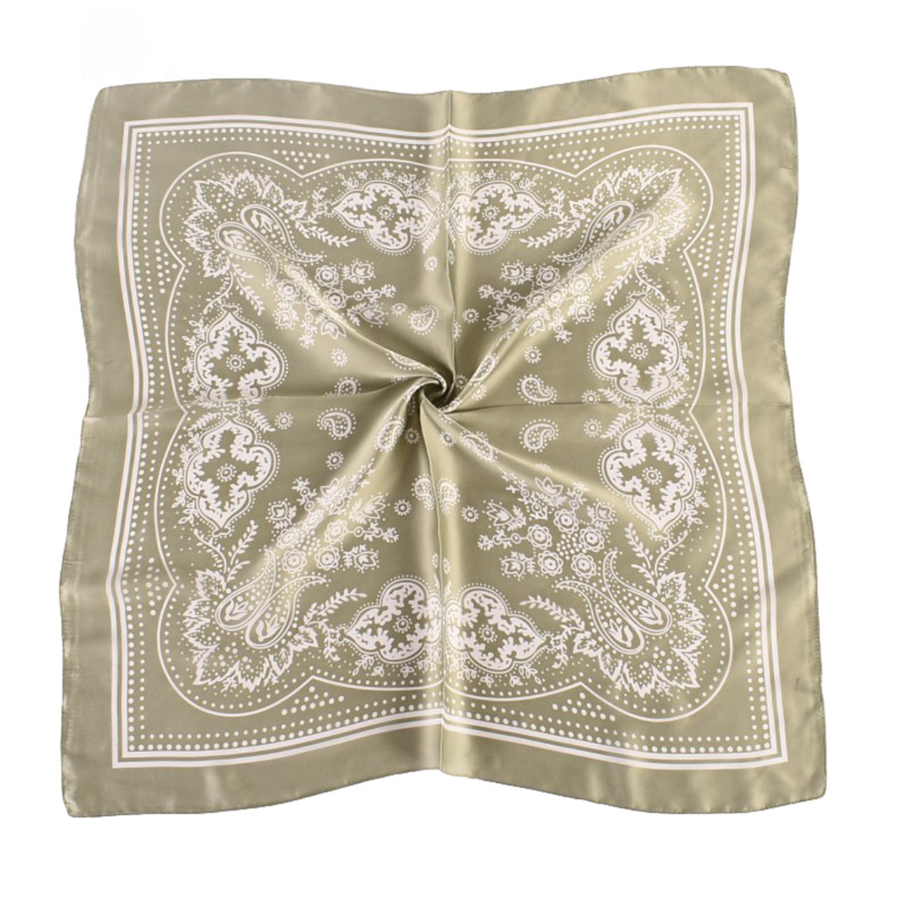 Light Green Vintage Paisley Square Bandana
