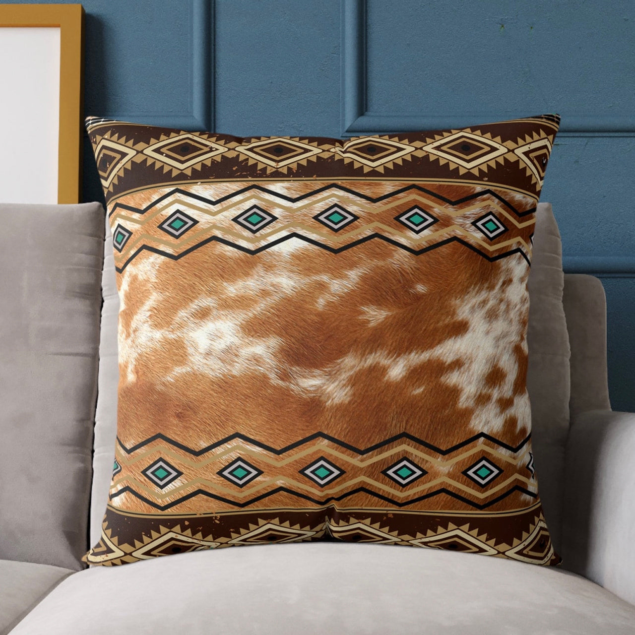 Cow Print Accent Pillow