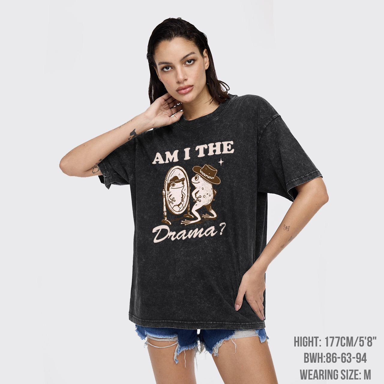 Vintage Retro Funny Frog Garment-dye Tees