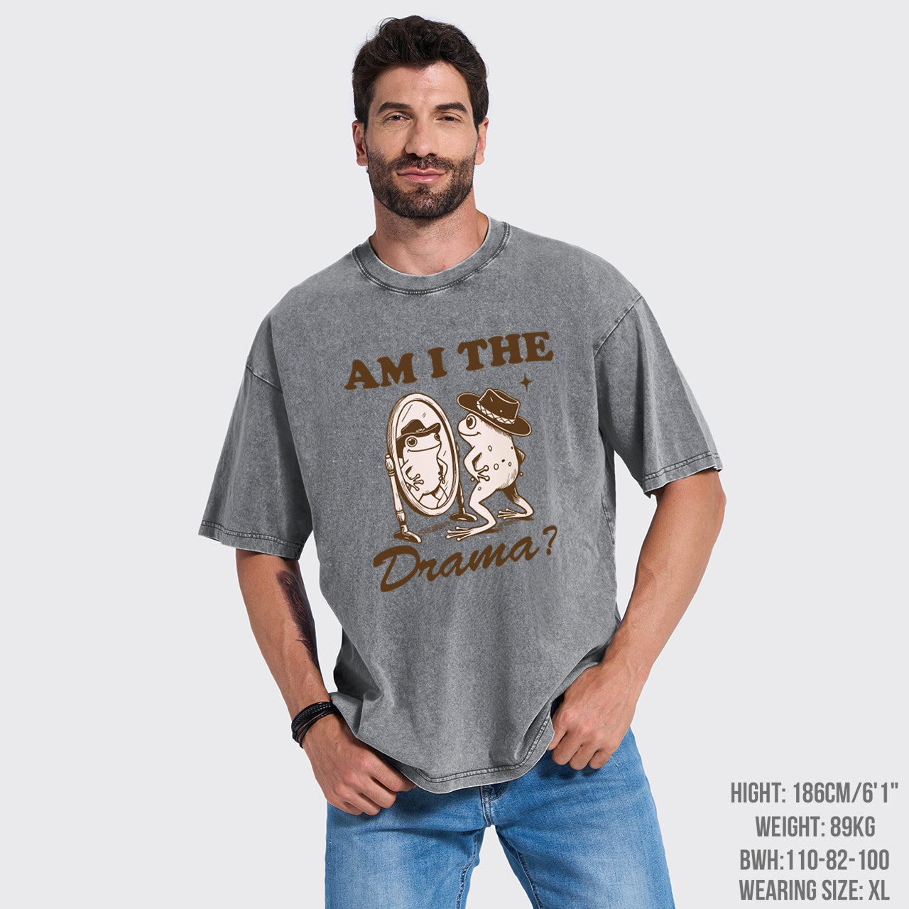 Vintage Retro Funny Frog Garment-dye Tees