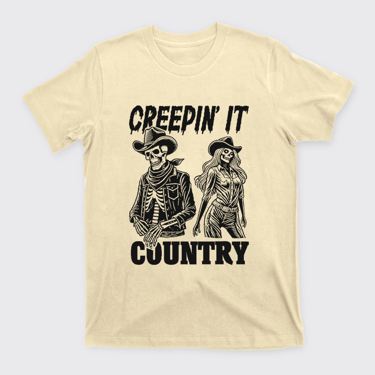 Creepin' It Cowboy Skeleton Cowgirl Ghost T-Shirts