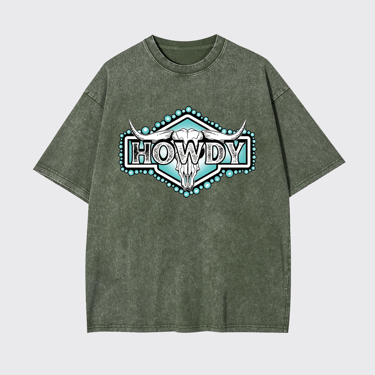 Howdy Western Skull Garment-dye Tees