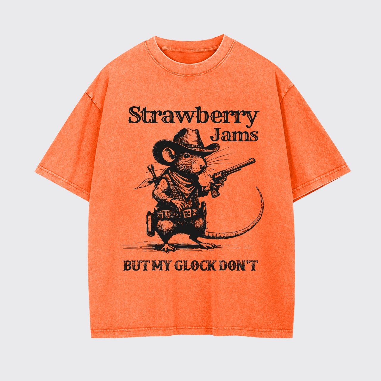 Sarcastic Rat-Strawberry Jams But My Glock Don't Garment-dye Tees
