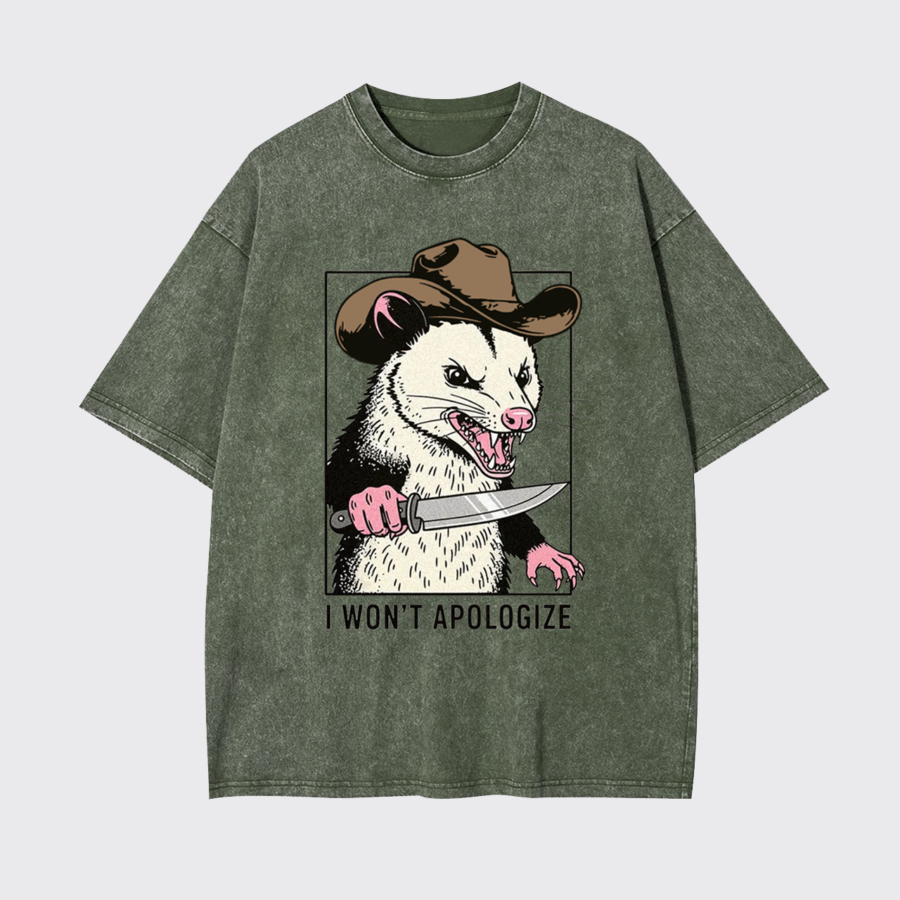 Sarcastic Opossum I Won't Apologize Garment-dye Tees