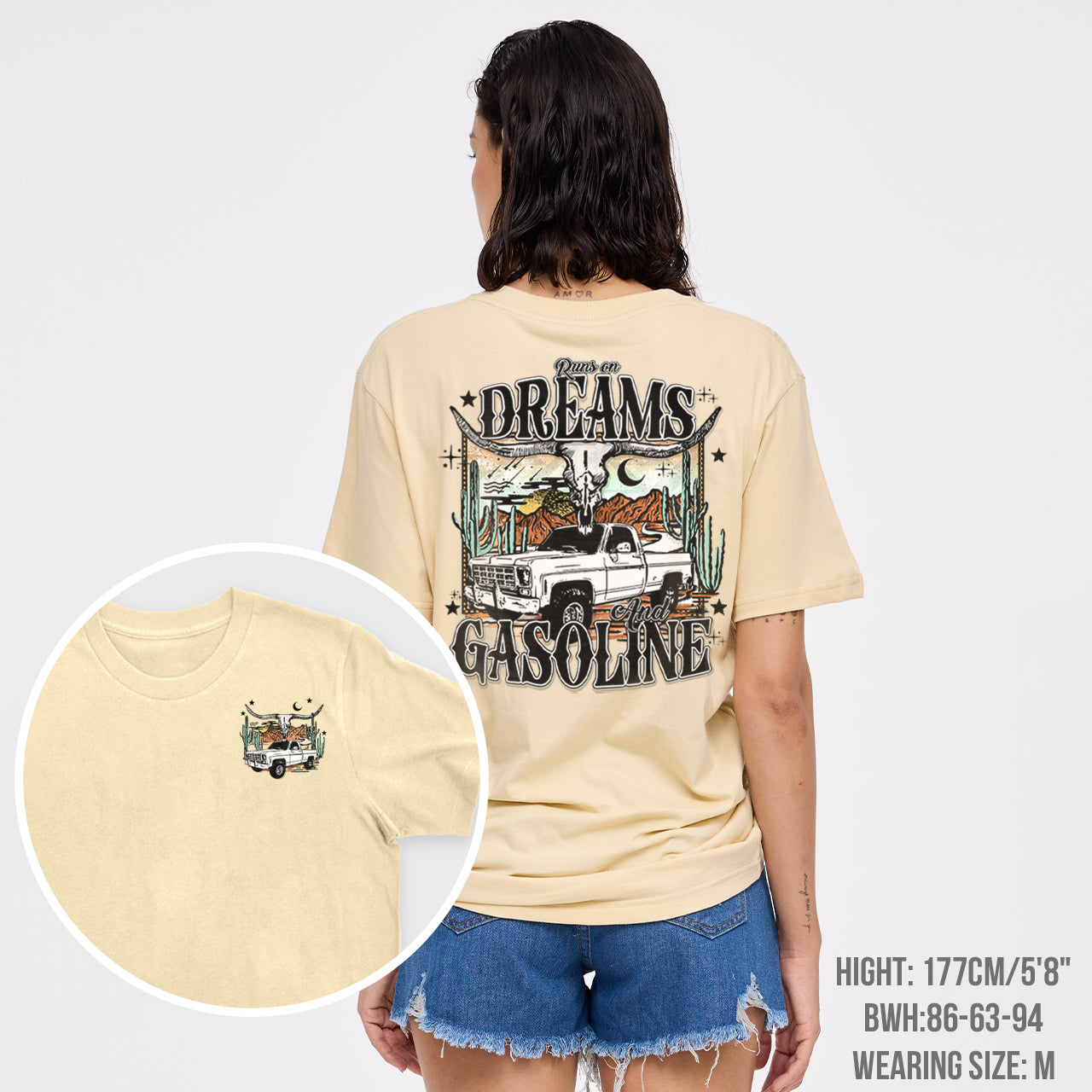 Runs On Dreams And Gasoline Country Cowboy T-Shirts