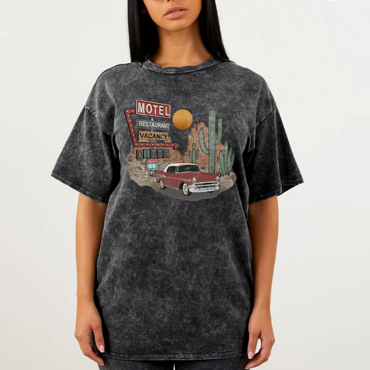 Retro Rock and Roll Desert Cactus Garment-dye Tees