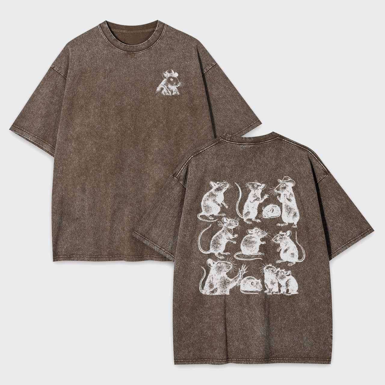 Goblincore Rat Vintage Animal Garment-dye Tees