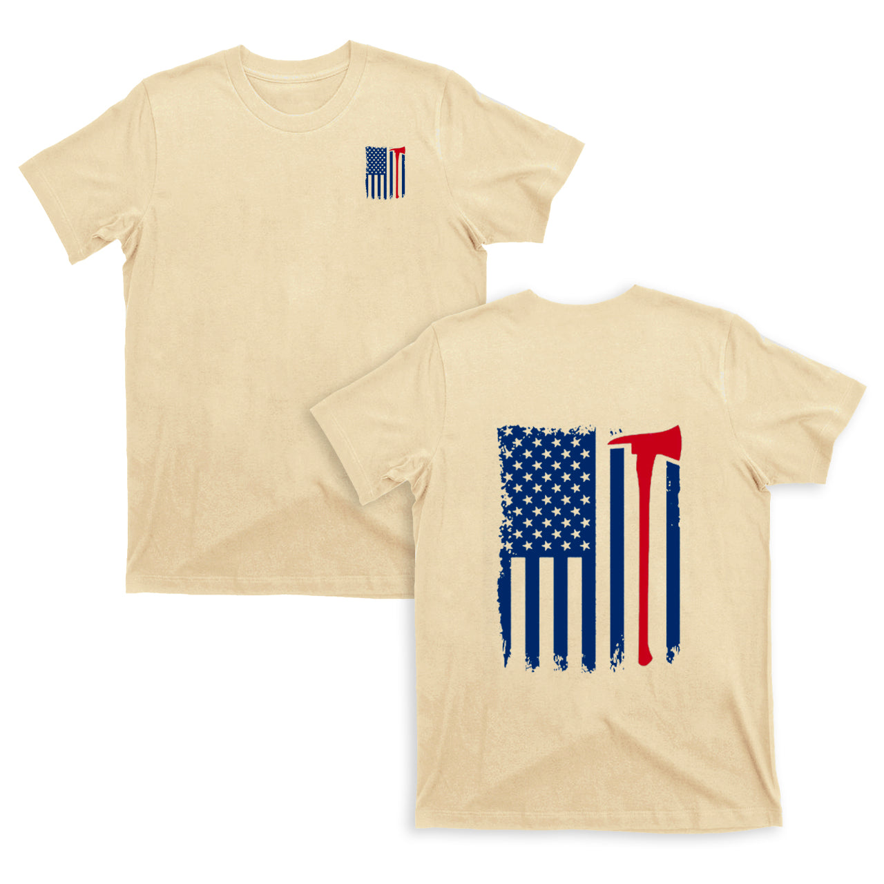 Fireman Axe American Flag T-shirt