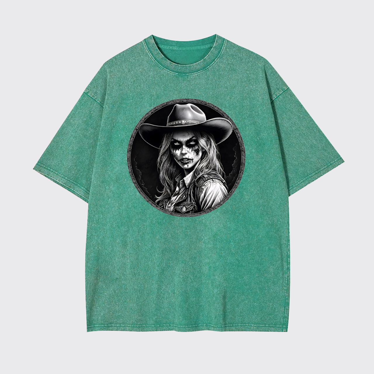 Halloween Undead Cowgirl Garment-dye Tees