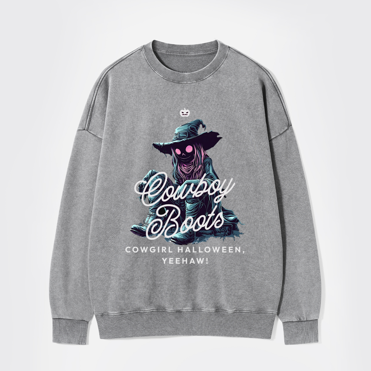 Spooky Western Cowgirl Halloween Washed Sweatshirts