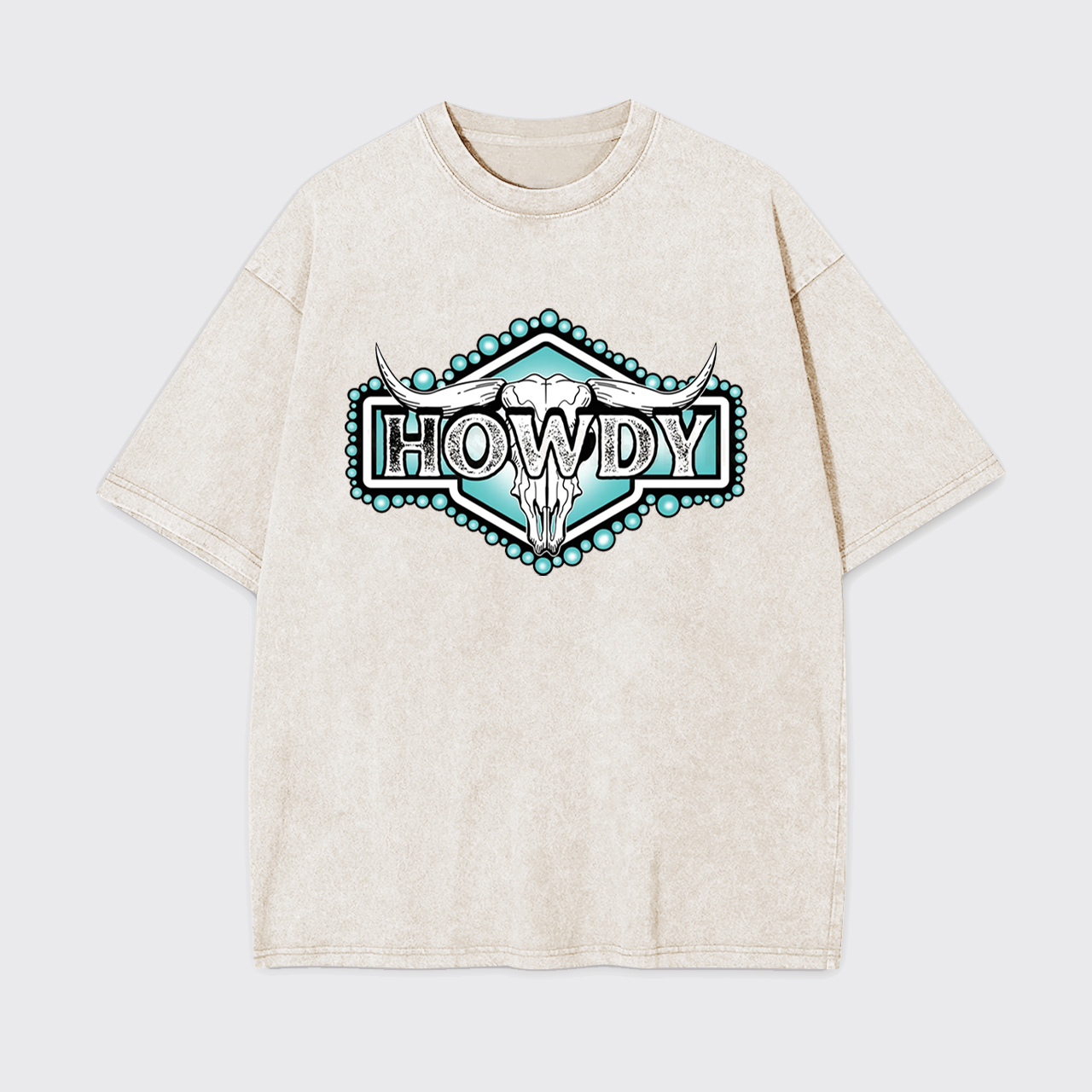 Howdy Western Skull Garment-dye Tees