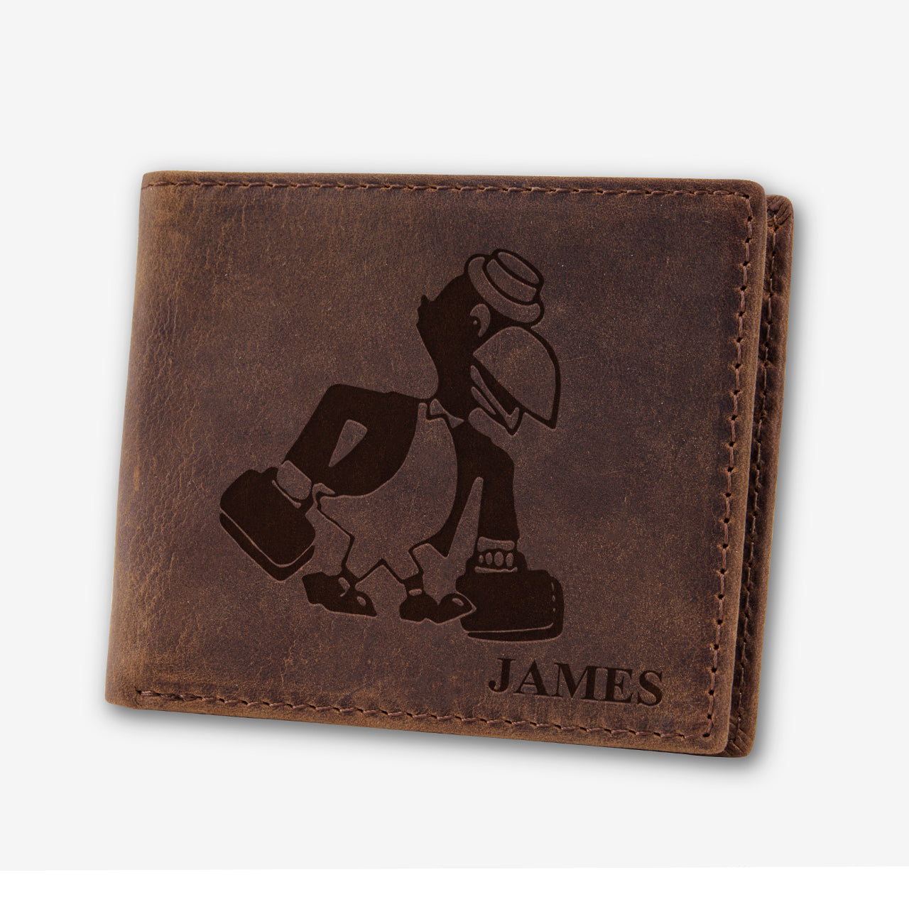 Personalized Vintage Leather Wallet_Raven