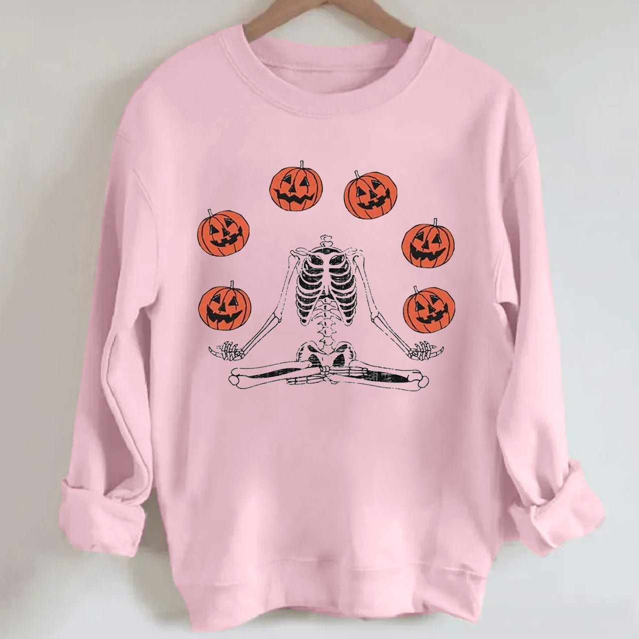 Pumpkin Skeleton Vintage Halloween Sweatshirt