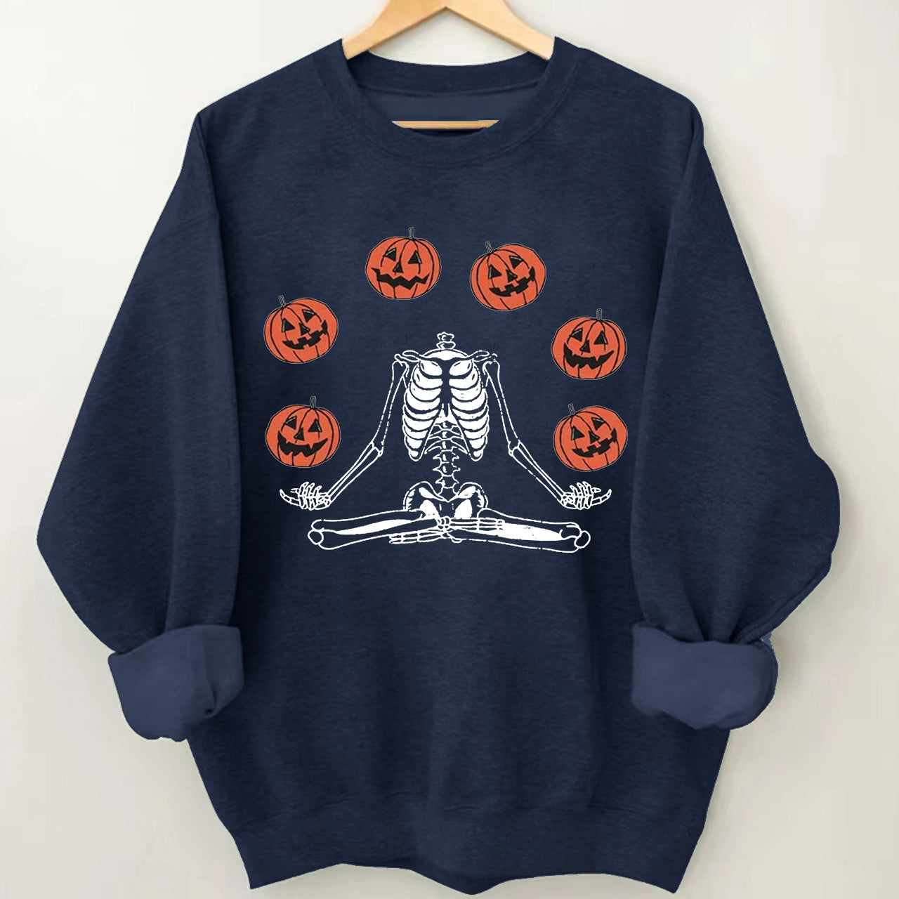 Pumpkin Skeleton Vintage Halloween Sweatshirt