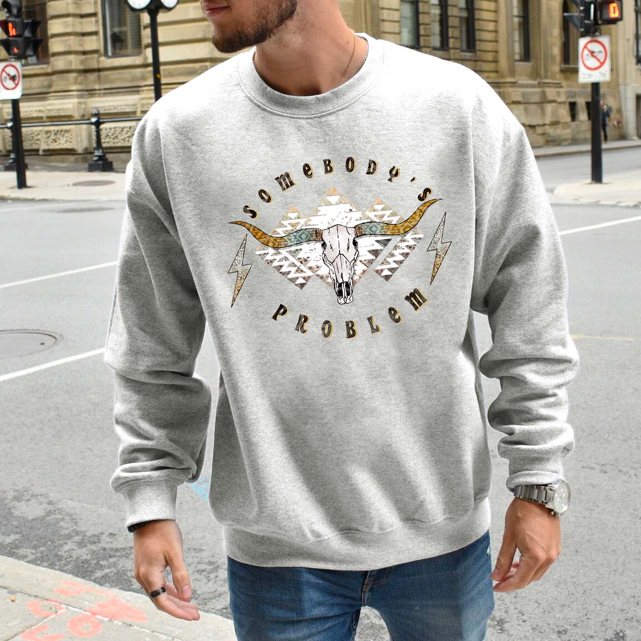 Boho Skull Somebody's Problem Sweatshirt