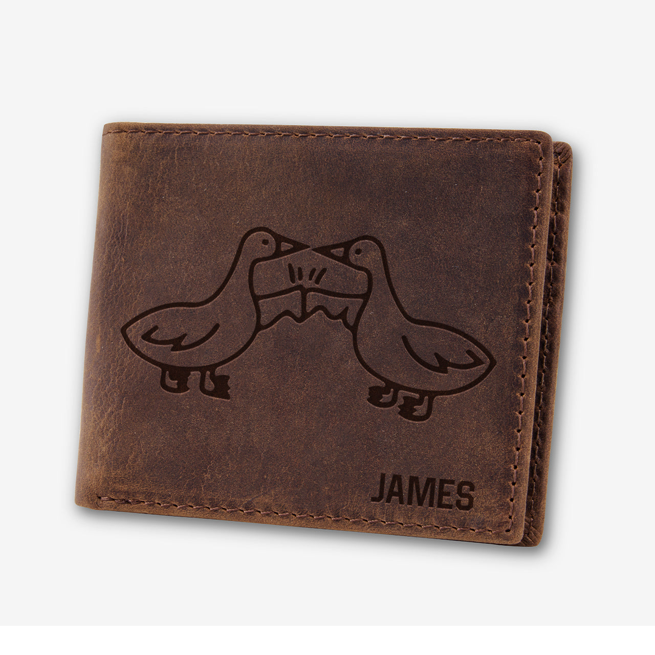 Personalized Vintage Leather Wallet_Silly Goose