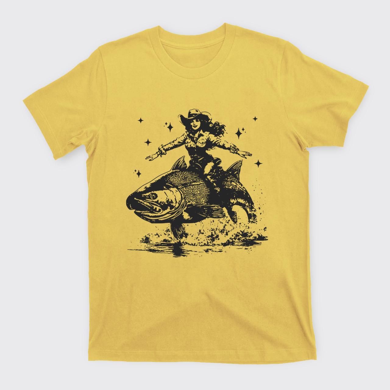 Cowgirl Riding A Fish T-Shirts
