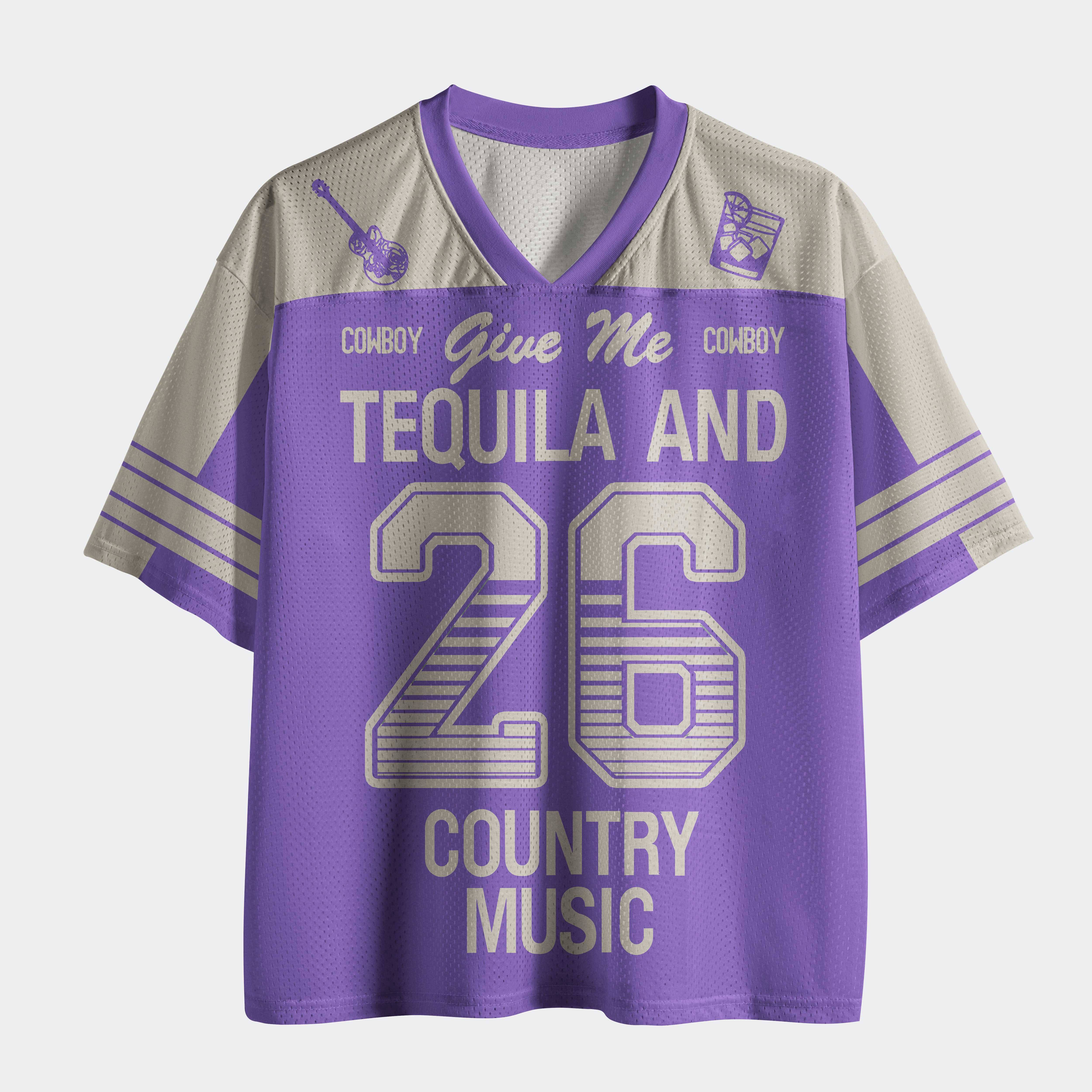 Personalized White Tequila And Country Music Mesh Jersey