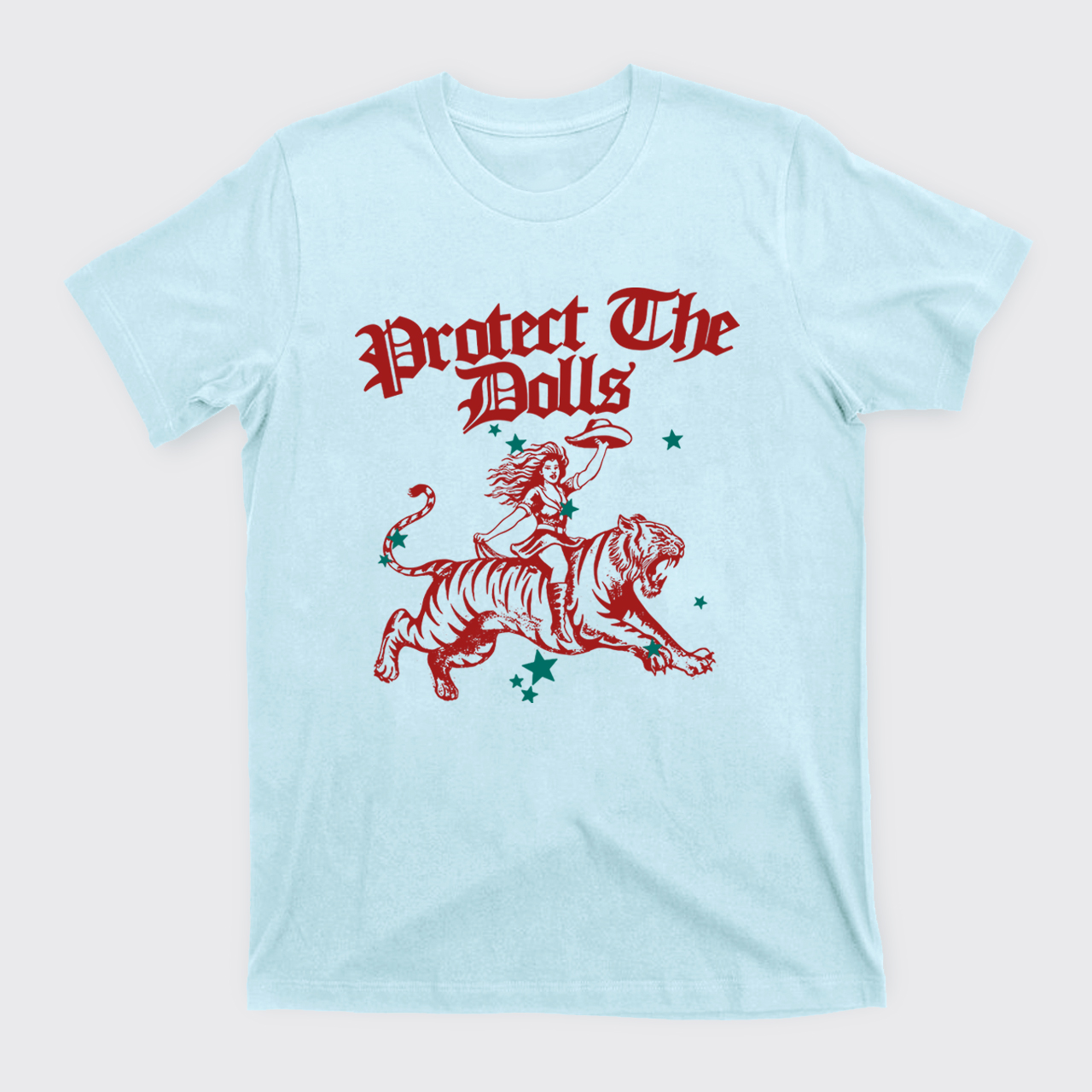 Vintage Cowgirl Riding Tiger T-Shirts