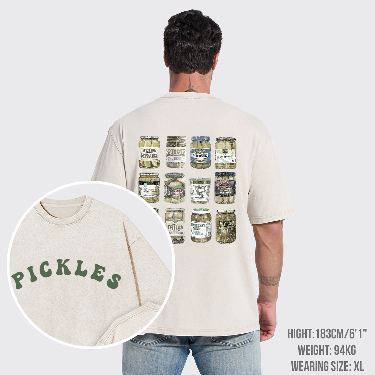 Canned Pickles Lovers Vintage Garment-dye Tees