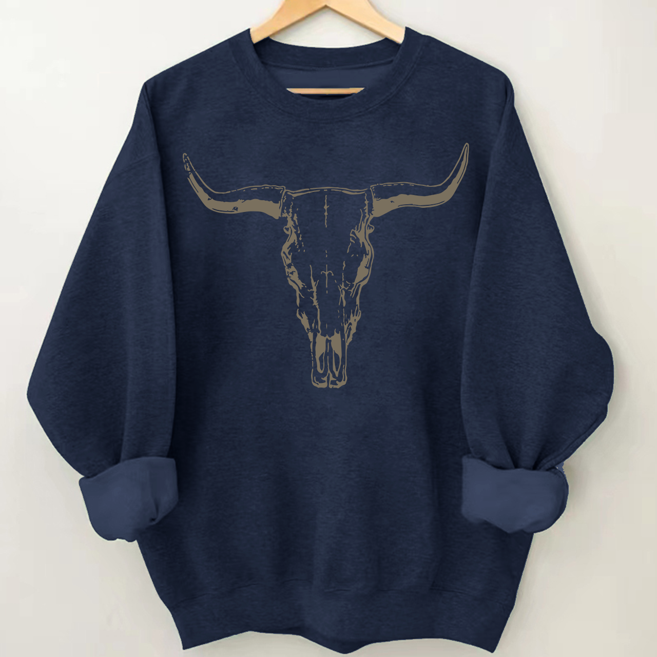 Boho Cow Skull Western Cowboy Sweatshirt