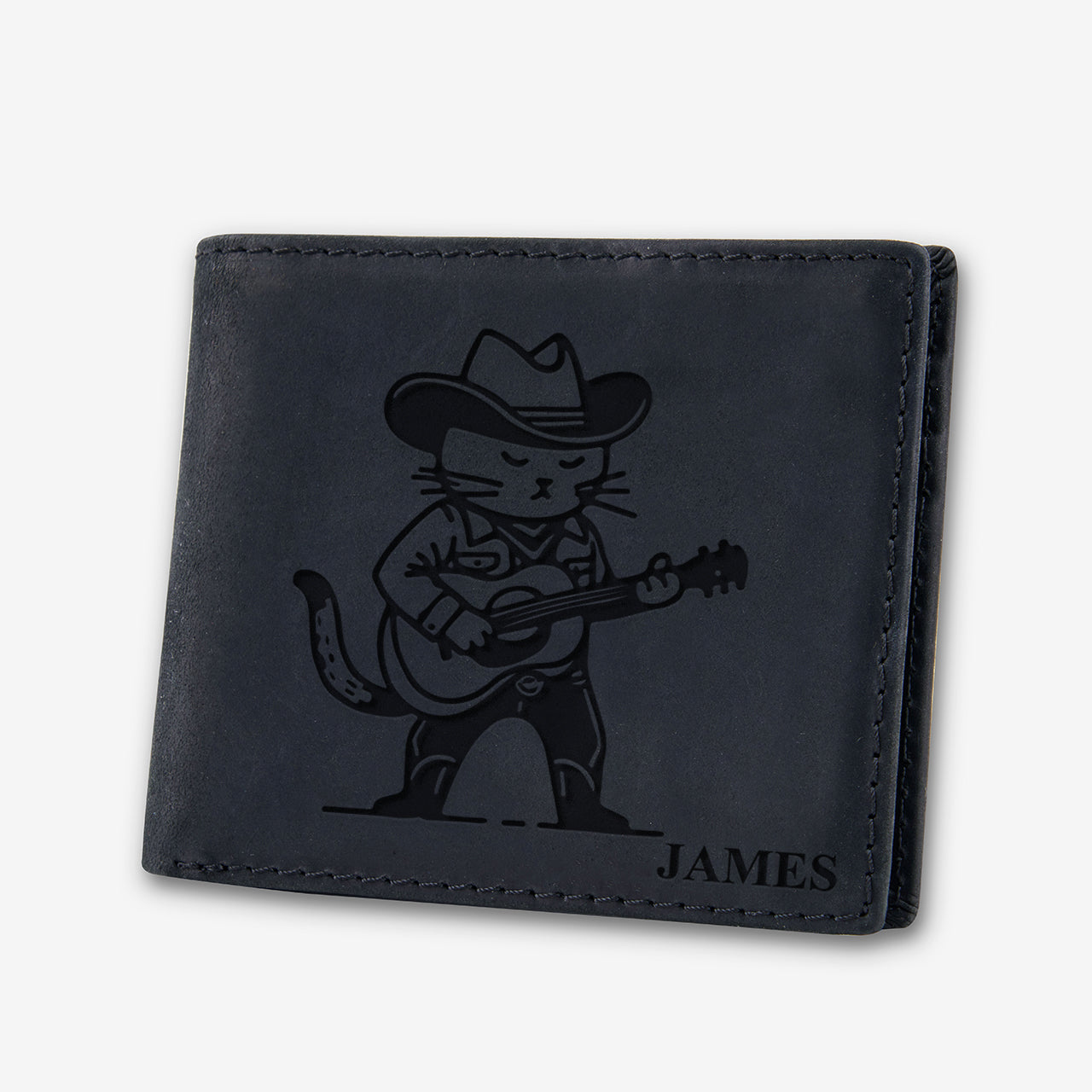 Personalized Vintage Leather Wallet_Cat