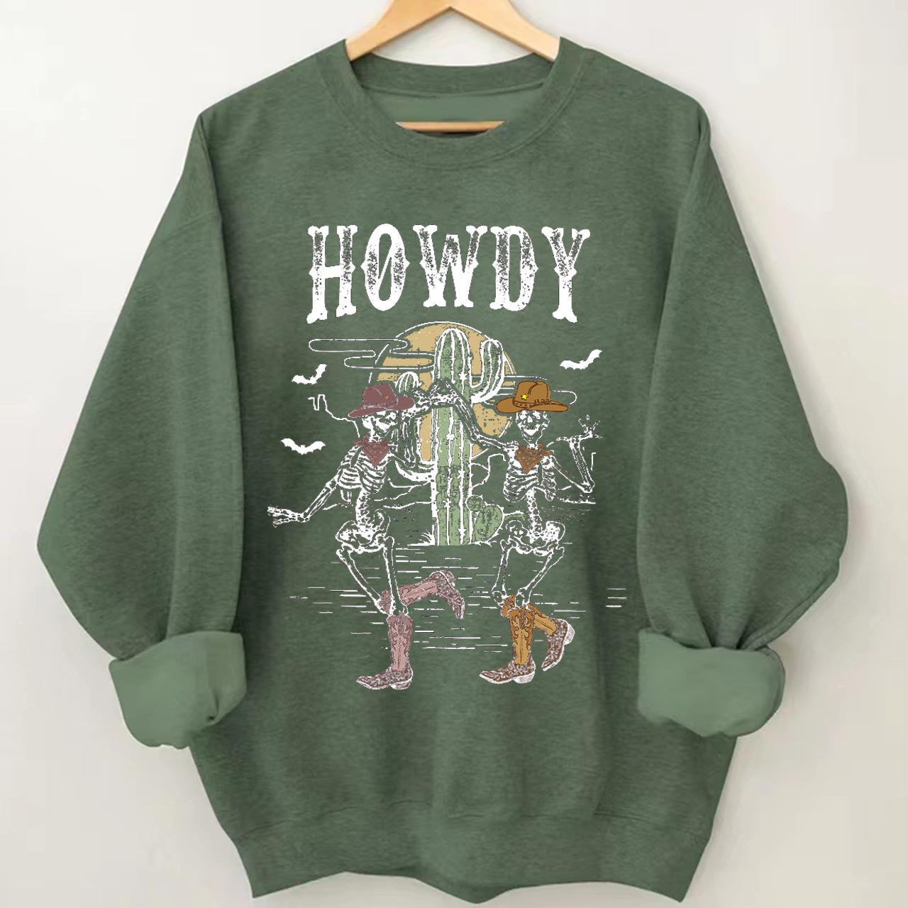 Howdy Halloween Midwest Desert Skeleton Sweatshirt