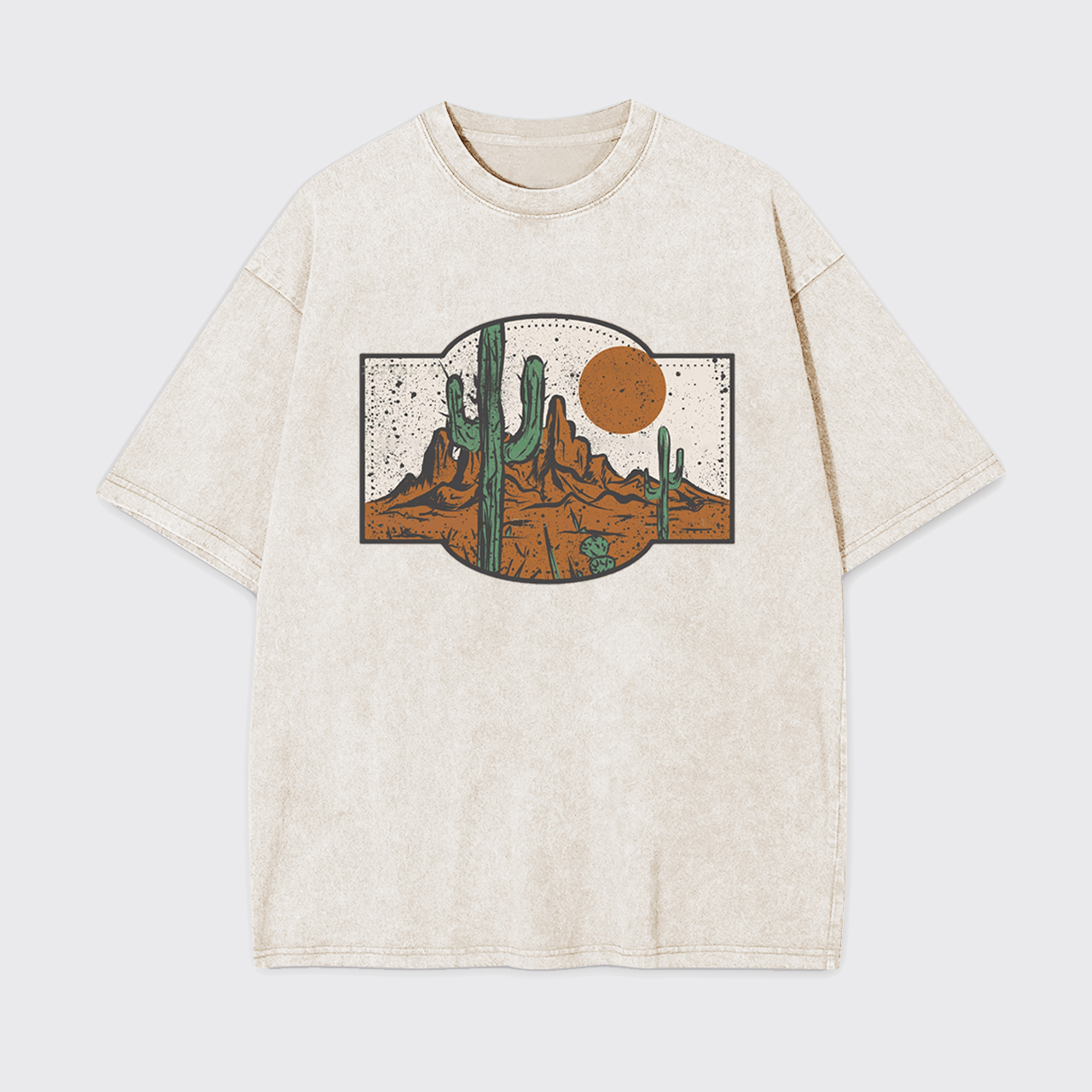Western Desert Sunset Cactus Garment-dye Tees