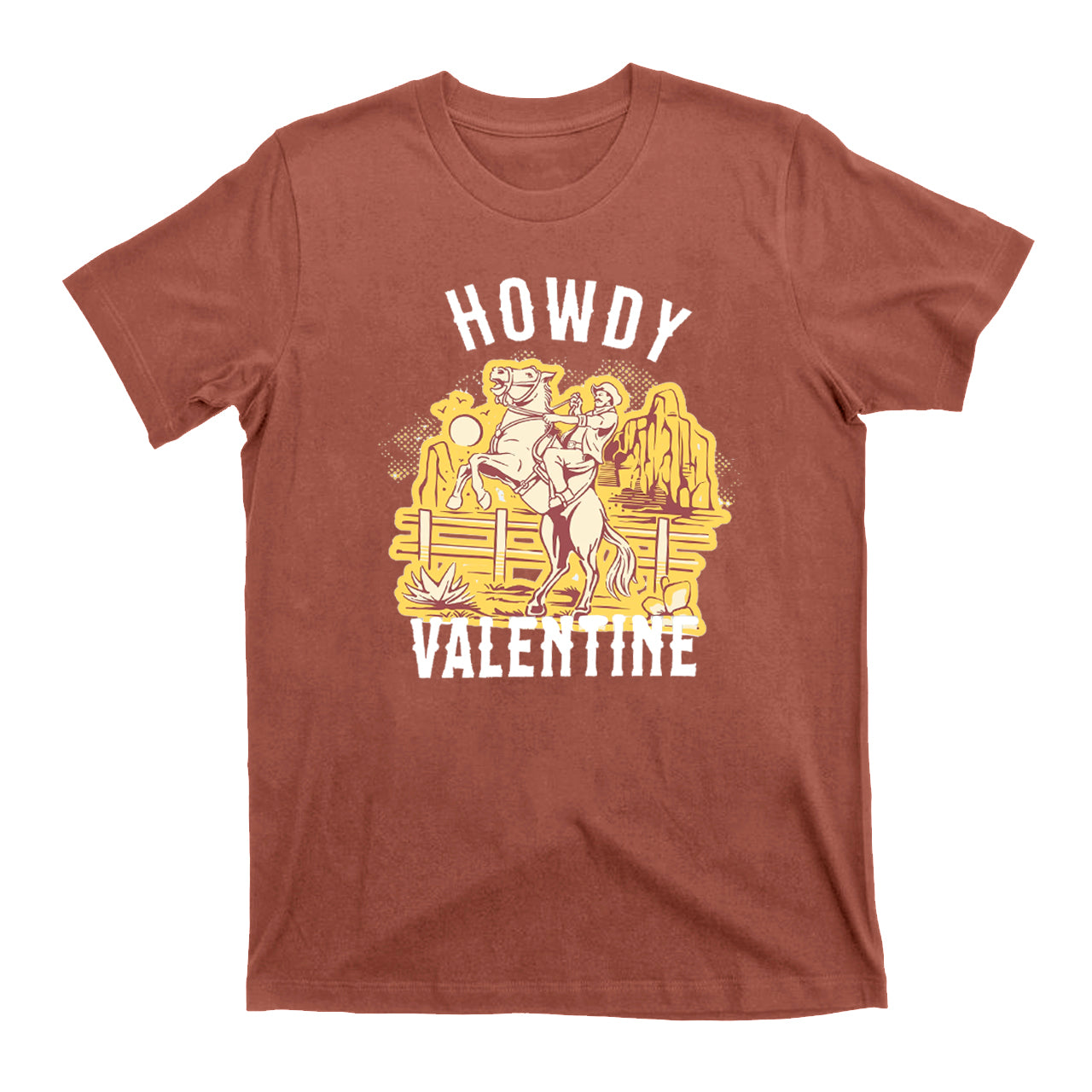 Desert Golden Sunset Howdy Valentine T-Shirts