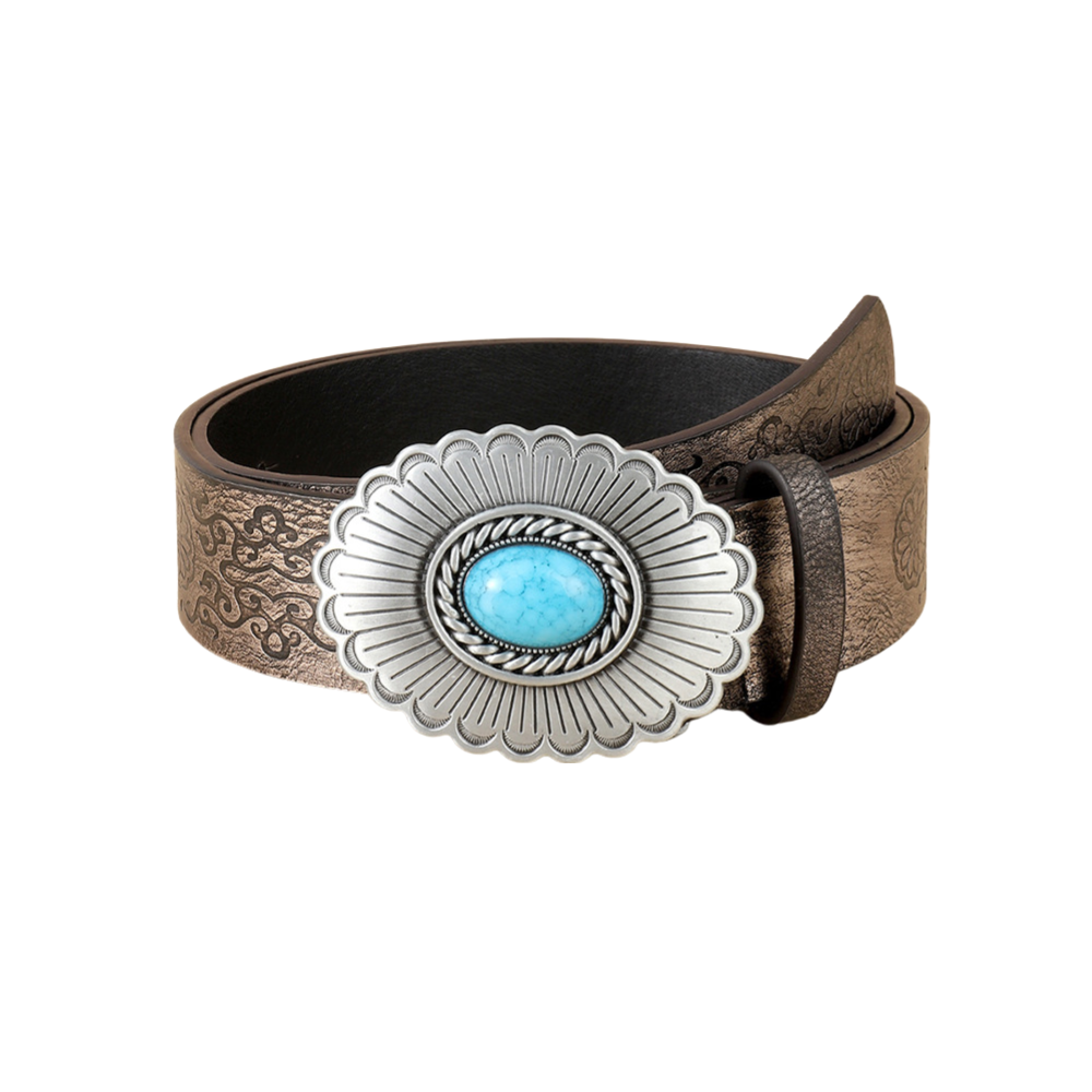 Embossed Vintage Sapphire Belt