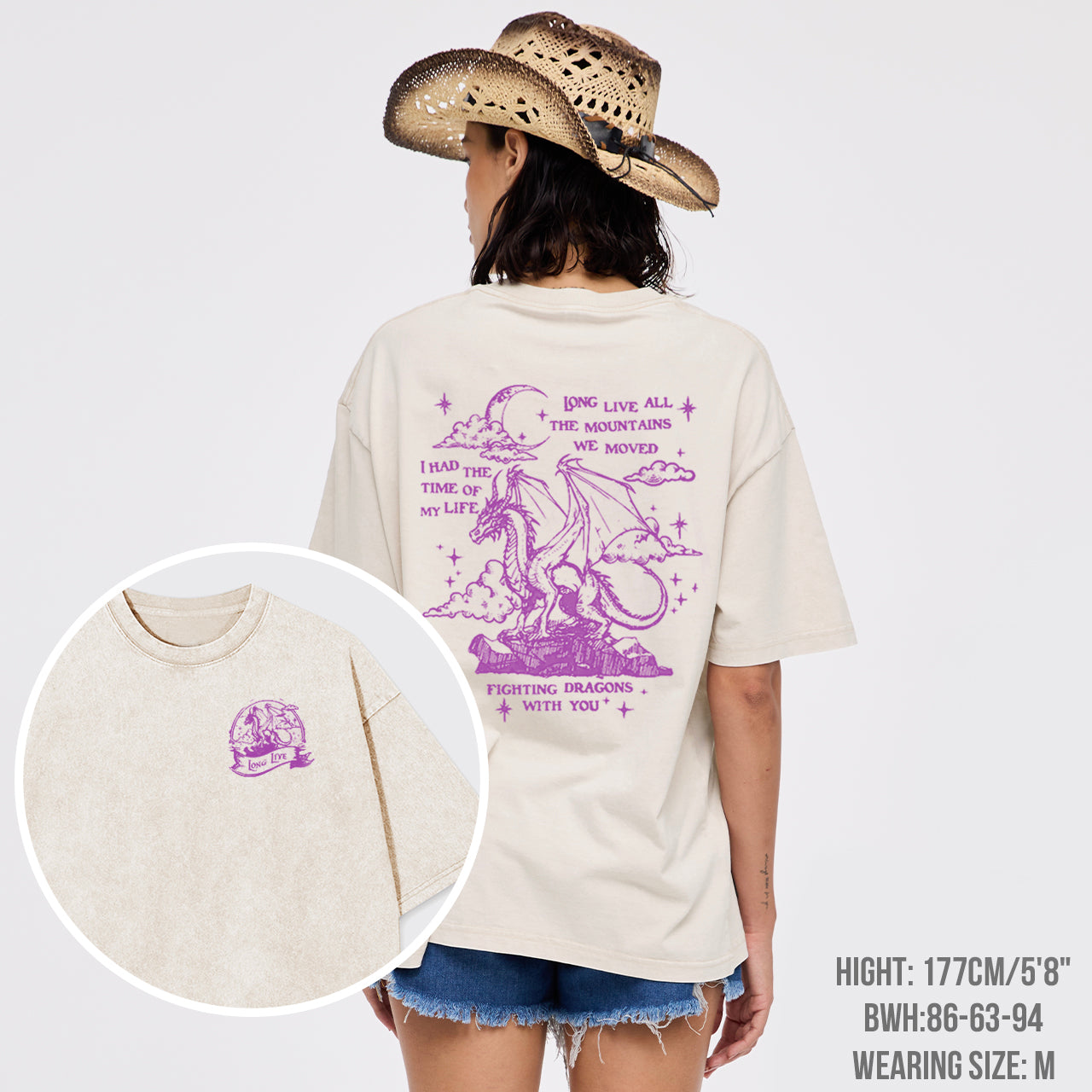 Dragon Fighting In The Castle Garment-dye Tees