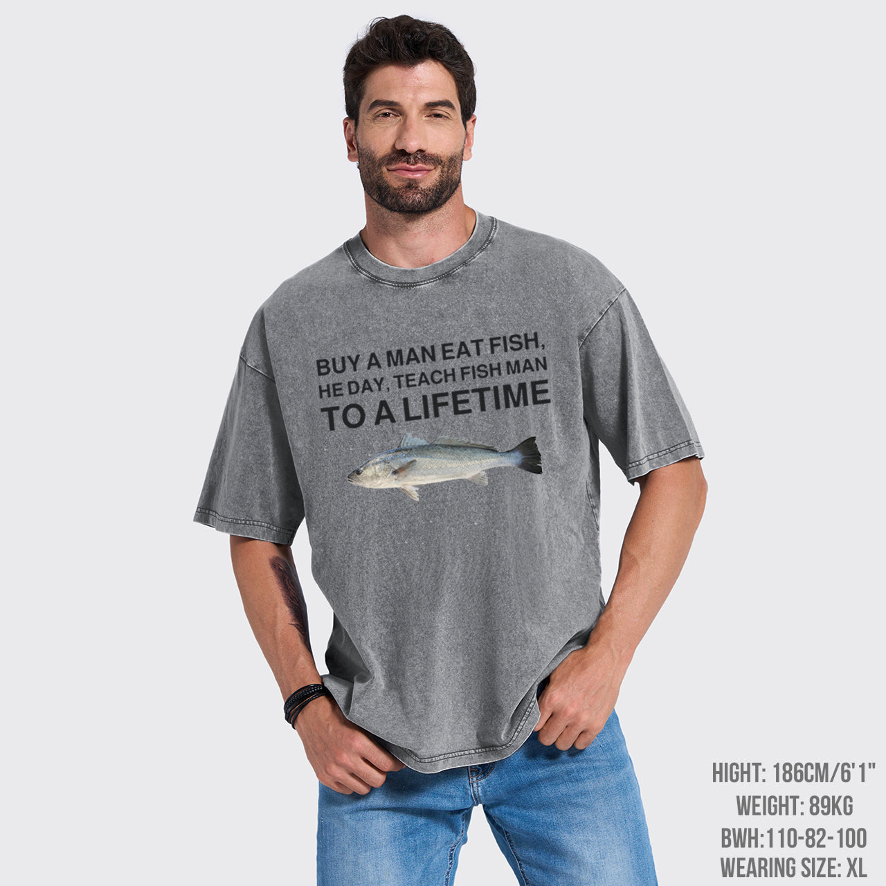 Buy A Man Eat Fish Garment-dye Tees