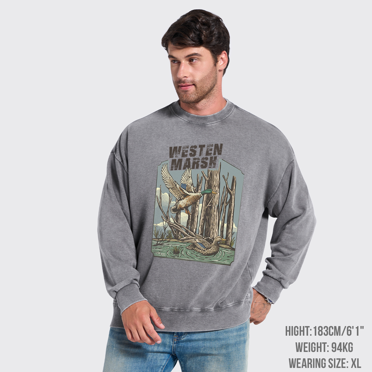 Western Marsh Wildlife Washed Sweatshirts