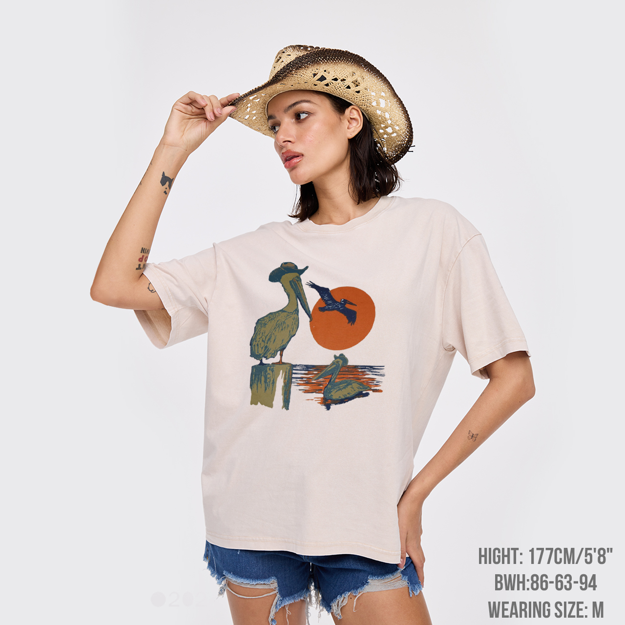 Western Sunset Cowboy Pelican Garment-dye Tees