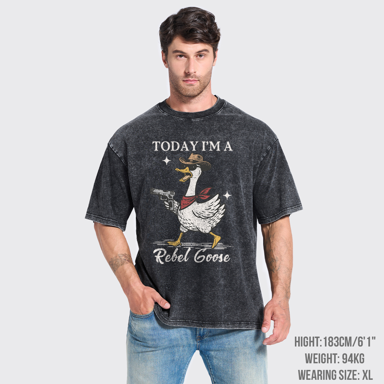 Today I'm A Rebel Goose Funny Garment-dye Tees