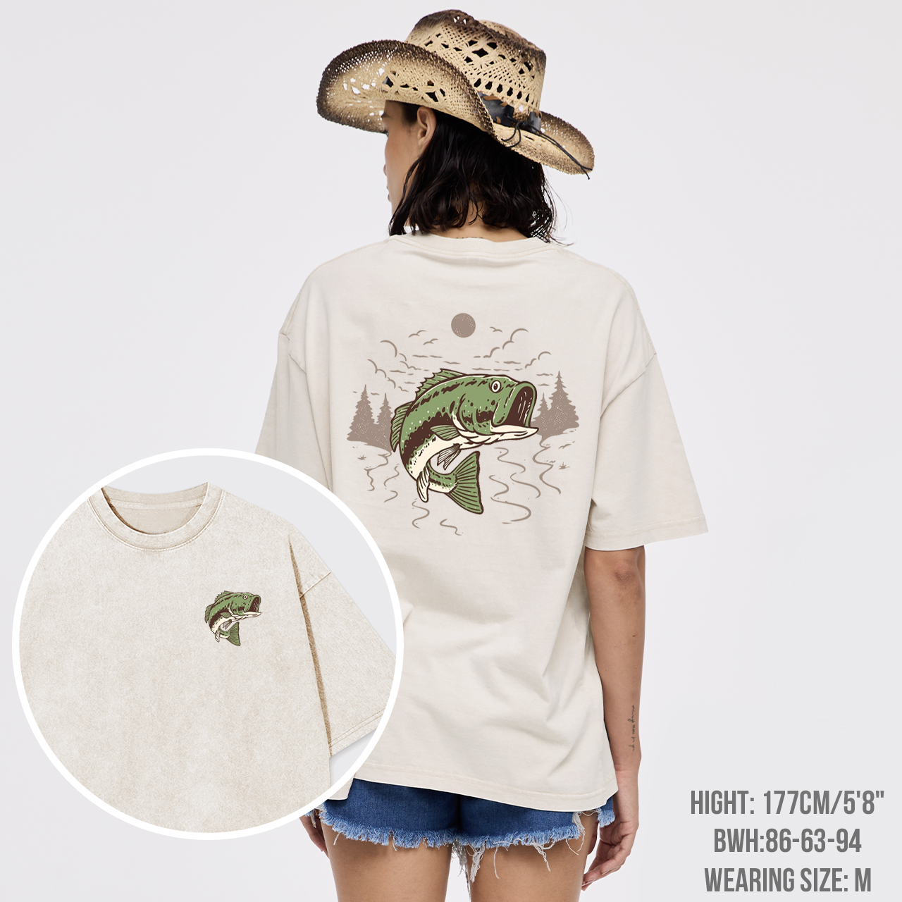 Cowboy Spirit Meets Fishing Adventure Garment-dye Tees