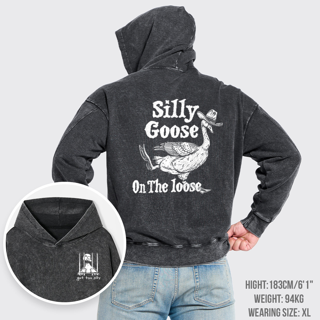 Silly Goose On The Lose Garment-Dye Hoodies